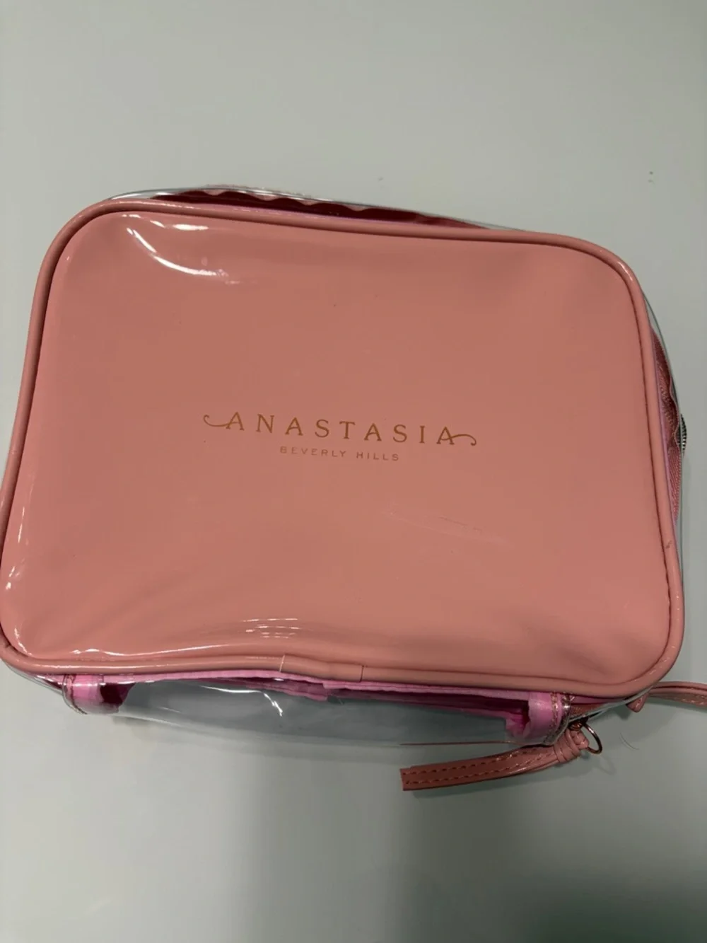 Anastasia Blush Pink Glossy Cosmetic Pouch